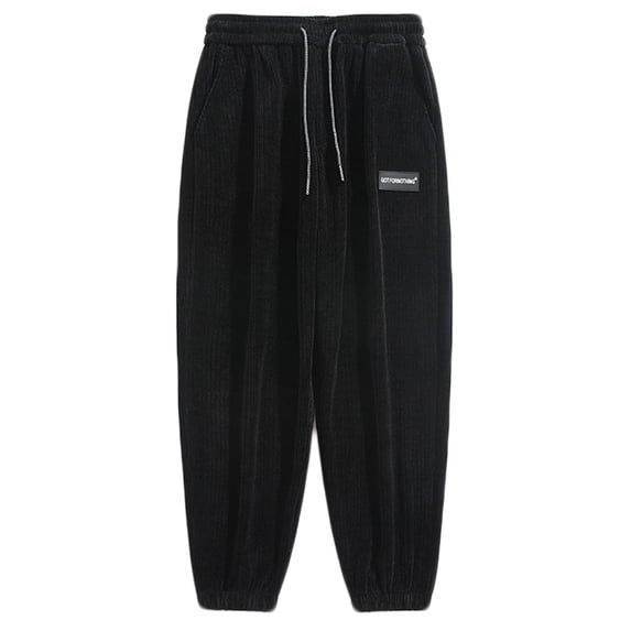 lkfuzj Casual Pants Men's Zippered Pocket Cargo Pants Corset Leg Pants Wide Drawstring Elastic Waist Sports Small Foot Pants Fashionable Mens Workout Bottoms Cool Sweatpants Black