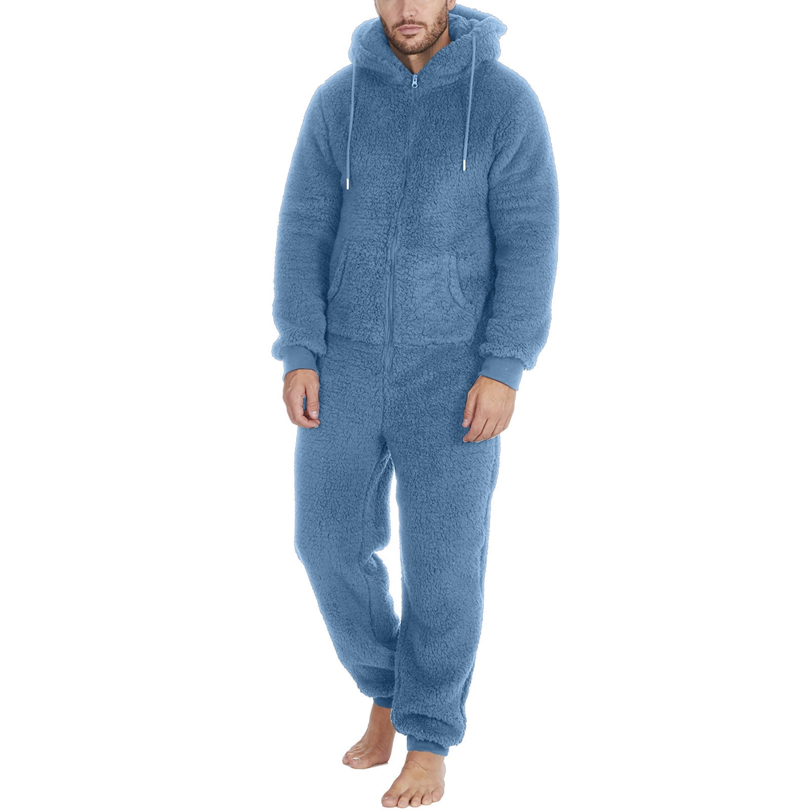 Men's Jumpsuit Christmas onesie jumpsuit Men's Flannel Fleece Overalls, Pajamas Long Sleeve Hoodies, One-Piece Winter Thermal Homewear, Rompers Suit Sleep Overalls Sleepwear, Rot
