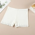 thumbnail image 1 of lkfuzj Girls Kid Shorts Solid Color Casual Leggings High Waisted Three Part Flat Angle Pants Cotton Shorts for 3-14 Years - White, 1 of 3