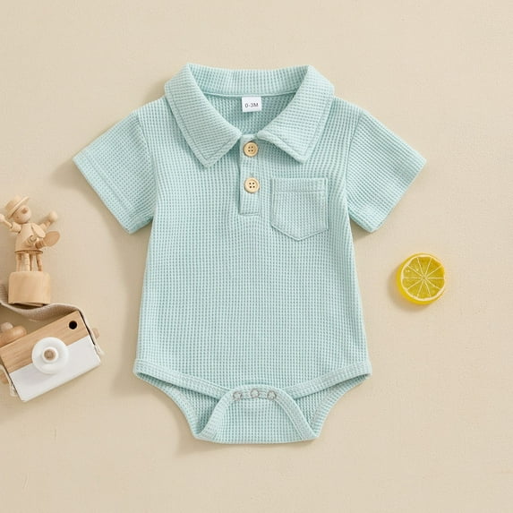 lkfuzj Infant Men's Baby Shirt Newborn Short Sleeve Ha Solid Color Triangle Crawling Suit Bag Fart Clothes Shirt Baby Blue