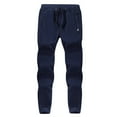 thumbnail image 1 of lkfuzj Male Casual Warm Trouser Men's Fashion Casual Warm Pants Sanitary Pants Plush Thickened Straight Pants Solid Color Mid Waist Pencil Pants Trousers Blue, 1 of 4