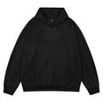 thumbnail image 1 of lkfuzj Man Suede Button Pockets Hooded Hoodie 2024 New Trendy Mens Regular Fit Dress Shirt Soft Tops For Men Black, 1 of 4