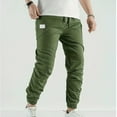 thumbnail image 1 of lkfuzj Men Casual Fashion Elastic Waist Solid Outdoor Pants Trousers Comfortable Sweatpants Cool Clothing Mens Trendy Trousers for Athletic Jogging Training Casual Army Green, 1 of 6