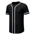 thumbnail image 1 of lkfuzj Men Casual Short Sleeve Patchwork Baseball Button Shirt Tops Blouse Chic Summer Men's Tops Charming Mens Shirts Tops Black, 1 of 9