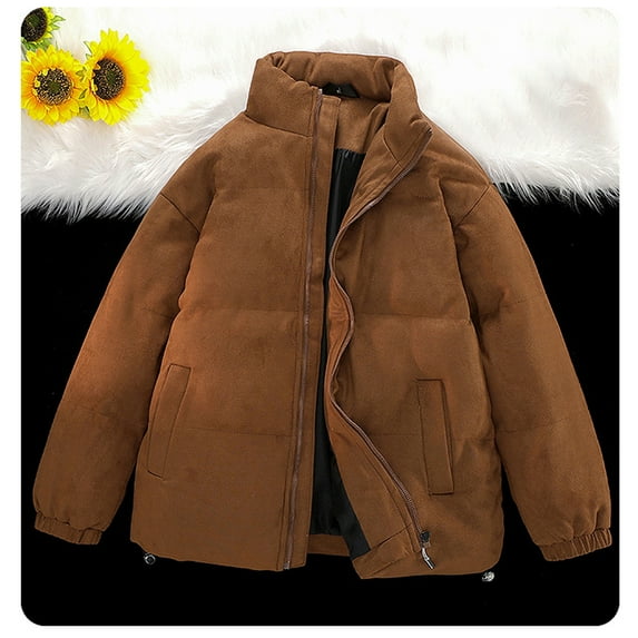 lkfuzj Men Puffer Jacket with Pocket Lightweight Packable Quilted Bubble Down Jackets Winter Insulated Thick Outwear Full Zip Bomber Jackets Fall Winter Warm Coat Tops