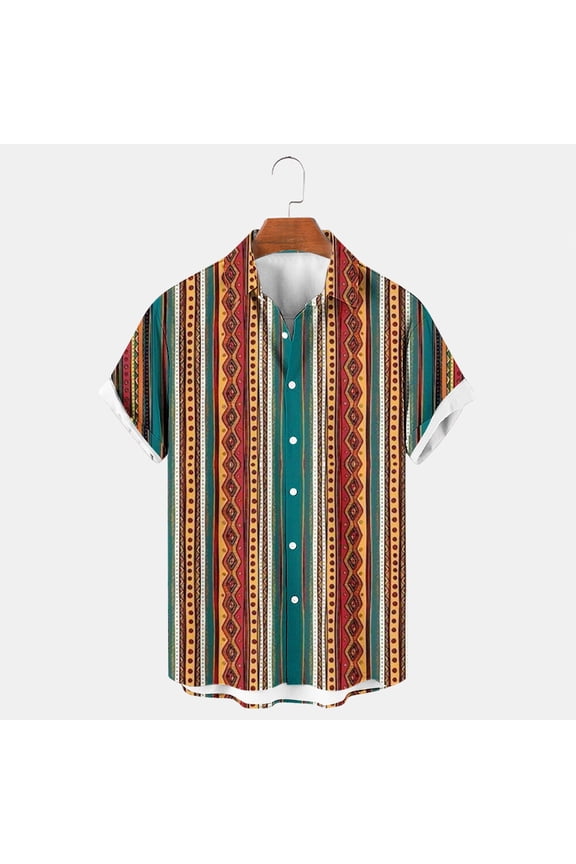 Men Shirt Print Short Sleeve Males Funny Tropical Casual Hawaiian Beach Shirt Chic Summer Tops For Men Cool 2024 Summer Mens Clothing Green