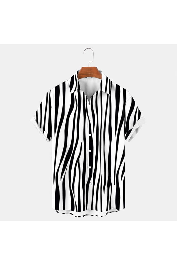 Men Shirt Print Short Sleeve Males Funny Tropical Casual Hawaiian Beach Shirt Chic Summer Tops For Men Cool Men's Clothing White