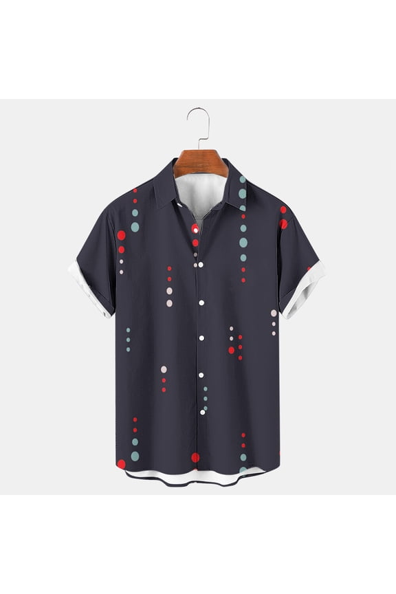 Men Shirt Print Short Sleeve Males Funny Tropical Casual Hawaiian Beach Shirt Chic Summer Tops For Men Cool Mens Shirts Tops Black