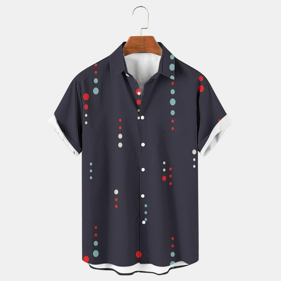 lkfuzj Men Shirt Print Short Sleeve Males Funny Tropical Casual Hawaiian Beach Shirt Chic Summer Tops For Men Cool Mens Shirts Tops Black