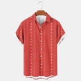 thumbnail image 1 of lkfuzj Men Shirt Print Short Sleeve Males Funny Tropical Casual Hawaiian Beach Shirt Chic Summer Tops For Men Cool Mens Shirts Tops Red, 1 of 5