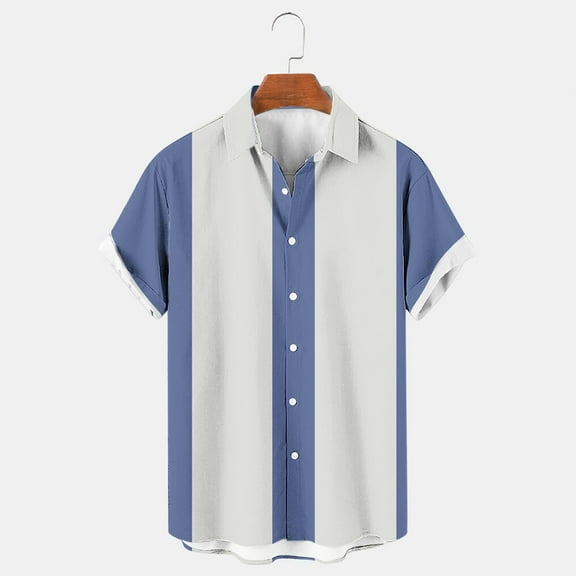 lkfuzj Men Shirt Print Short Sleeve Males Funny Tropical Casual Hawaiian Beach Shirt Soft Summer Gentlemen's Tops Cool 2024 Men's Clothing Blue