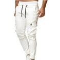 thumbnail image 1 of lkfuzj Men Summer Fashion Casual Short Cargo Sport Jogger Jogging Long Sports Pants Comfortable Trousers Cool Workout Bottoms Mens Trendy Trousers for Athletic Jogging Training Casual White, 1 of 6