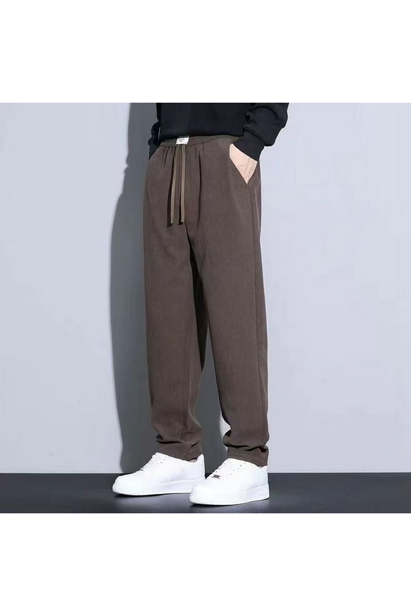 Men's All-Season Breathable Nylon Spandex Casual Pants, Elastic Drawstring Waist with Multi-Pockets, Stretchy Fabric for Outdoor Hiking, Running, Daily Wear, Gym, Travel