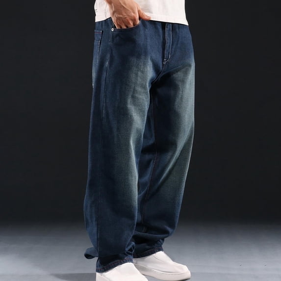 lkfuzj Men's All Season Elastic Waist Cargo Jeans | Vintage Nylon Spandex Pants for Outdoor Work Hiking