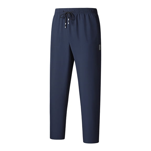 lkfuzj Men's All Season Elastic Waist Joggers | Nylon Spandex Ankle Binding Pants for Outdoor Workout