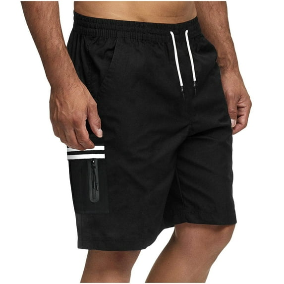lkfuzj Men's Breathable Quick-Dry Twill Cotton Shorts with Elastic Waist & Adjustable Drawstring - Summer Outdoor Sports Hiking Camping Cycling Fitness Casual Hiking