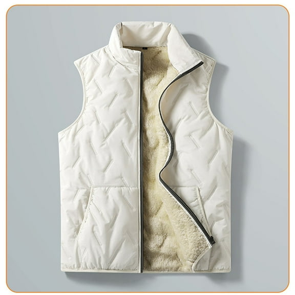 lkfuzj Men's Cargo Vest Jacket Work Outerwear Standing Collar Multiple Pockets Outdoor Photography Sports Jacket Coat - Khaki