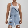 thumbnail image 1 of lkfuzj Men's Casual Fashion Solid Color Bib Jumpsuits Sleeveless Zipper Pocket Suspender Cargo Pants,One Piece Soft Cotton Blends,Ripped Comfortable Adjustment Overalls, 1 of 9