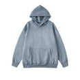 thumbnail image 1 of lkfuzj Men's Casual Hoodies Sweatshirts Fashion Casual Hooded Round Neck Sweatshirt Base Shirt Slim Long Sleeve T-Shirt Top Pullover Workout Sport Hooded Sweatshirt Blue, 1 of 3
