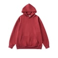 thumbnail image 1 of lkfuzj Men's Casual Hoodies Sweatshirts Fashion Casual Hooded Round Neck Sweatshirt Base Shirt Slim Long Sleeve T-Shirt Top Pullover Workout Sport Hooded Sweatshirt Wine, 1 of 3