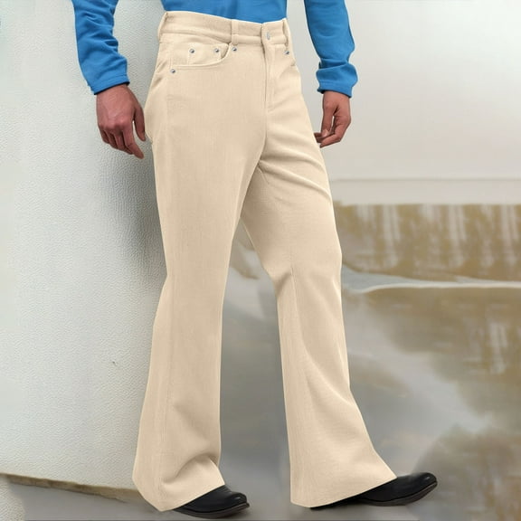 lkfuzj Men's Dancing Party Fashionable Solid Color Pocket Flare Pants - Casual, Trendy, Sexy, Lightweight Soft Comfortable All Seasons, Outdoor Daily Beach Birthday Dating Party Use