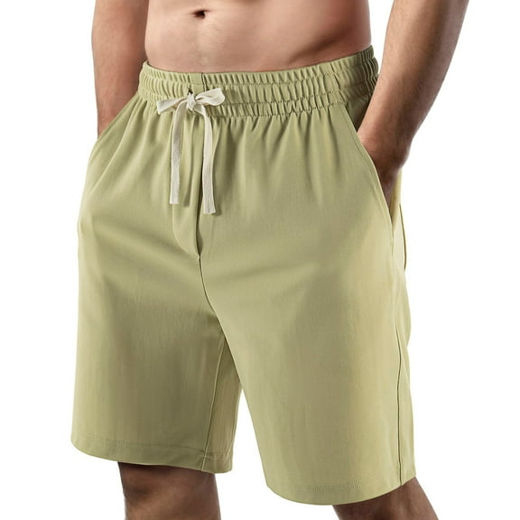 lkfuzj Men's Fashion Drawstring Elastic Waist Shorts with Pockets, Casual 5-Inch Sports Shorts, Comfortable and Stylish Relaxed Fit for Summer Activities