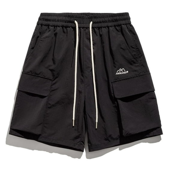 lkfuzj Men's Fashion Leisure Five Quarter Pants - Solid Color, Multiple Pockets, Draw Rope, Stylish Casual, Solid Pattern, for Men, Party, Wedding, Work, Home, Vacation, Outdoor