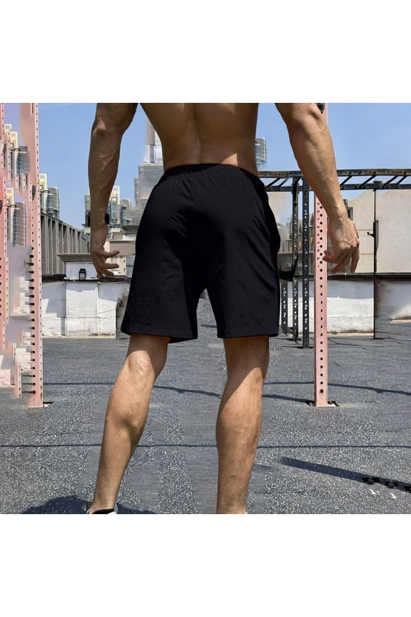 Men's Lightweight Polyester Spandex Sports Shorts, Breathable Design for Summer Outdoor, Gym, Beach, Casual & Fitness Activities