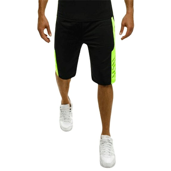 lkfuzj Men's Polyester Spandex Sports Leisure Patchwork Color Shorts - Soft, Elastic, Adjustable Drawstring, Elastic Waist, Lightweight Quick Drying Outdoor Running Jogging Daily Use