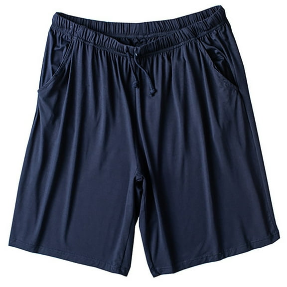 lkfuzj Men's Pyjama Shorts Big and Tall Lounge Wear Shorts with Pockets Nightwear Elastic Waist Soft Comfy Lightweight Baggy Casual Pyjama Bottoms Plus Size