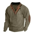 thumbnail image 1 of lkfuzj Men's Quarter Zip Up Pullover Sweatshirt Long Sleeve Solid Color V-Neck Zipper Fashion Fallow Casual Sweater Slim Fit Mock Neck Sweatshirt 2024 Fashion Trending Now Army Green, 1 of 5