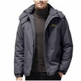 thumbnail image 1 of lkfuzj Men's Ski Jacket Winter Outdoor Sports Warm Coat Plus Velvet Waterproof Windbreaker Casual Long Sleeved Hooded Outerwear Skiing Jackets - Dark Gray, 1 of 7