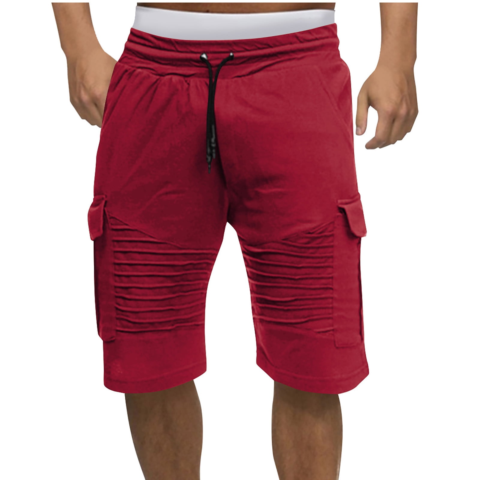 Men's Casual Gray Cotton Shorts With Pockets And Elastic Waistband For Spring Comfort Fit main image 1