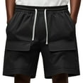 thumbnail image 1 of lkfuzj Men's Spring Summer 100% Cotton Elastic Waist Shorts | Multi-Scene Gym Beach Workout Casual with Pockets, 1 of 5