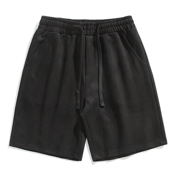 lkfuzj Men's Spring Summer Casual Comfy Fashion Solid Shorts Regular Elastic Waist Polyester Beach Outdoor Daily