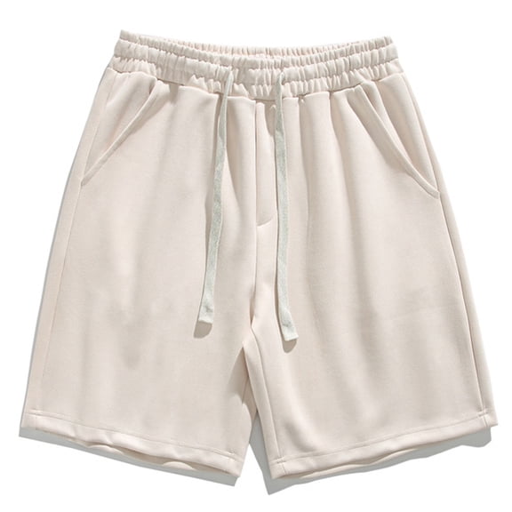 lkfuzj Men's Spring Summer Casual Comfy Fashion Solid Shorts Regular Elastic Waist Polyester Beach Outdoor Daily