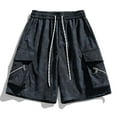 thumbnail image 1 of lkfuzj Men's Spring Summer Casual Comfy Fashion Solid Shorts Regular Elastic Waist Polyester Outdoor Daily Beach, 1 of 4
