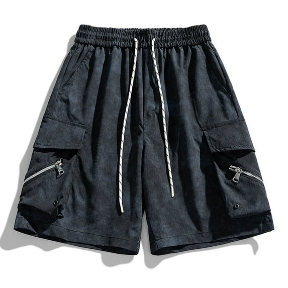 lkfuzj Men's Spring Summer Casual Comfy Fashion Solid Shorts Regular Elastic Waist Polyester Outdoor Daily Beach