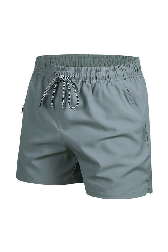 Men's Summer Casual Breathable Polyester Shorts with Pockets Elastic Waist for Swimming Running Gym Beach Outdoor Multi-Activity