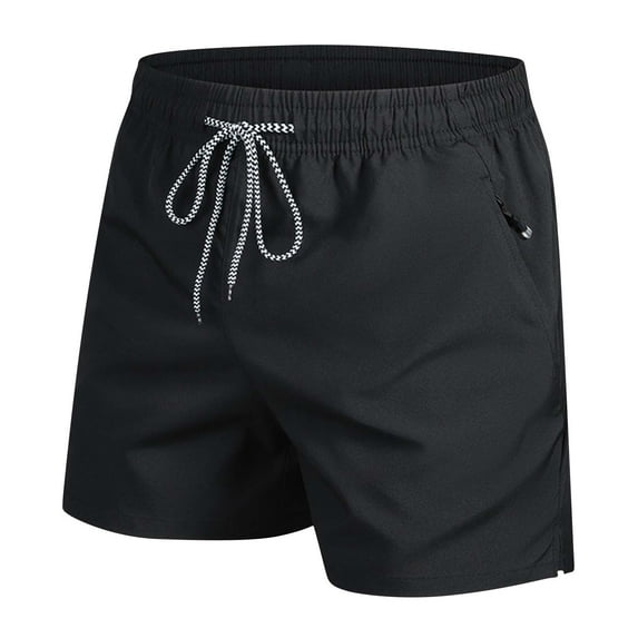 lkfuzj Men's Summer Casual Breathable Polyester Shorts with Pockets Elastic Waist for Swimming Running Gym Beach Outdoor Multi-Activity