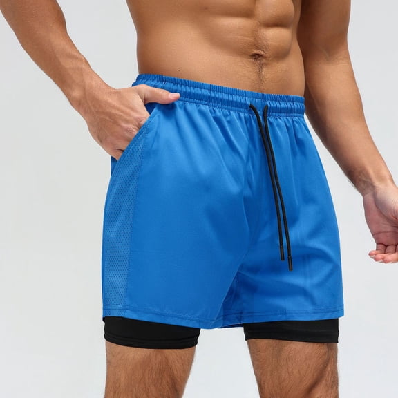 lkfuzj Men's Summer Casual Elastic Waist Drawstring Shorts, Polyester Fabric Lightweight Breathable Design with Pockets, Versatile for Beach, Party, Work, Outdoor Activities