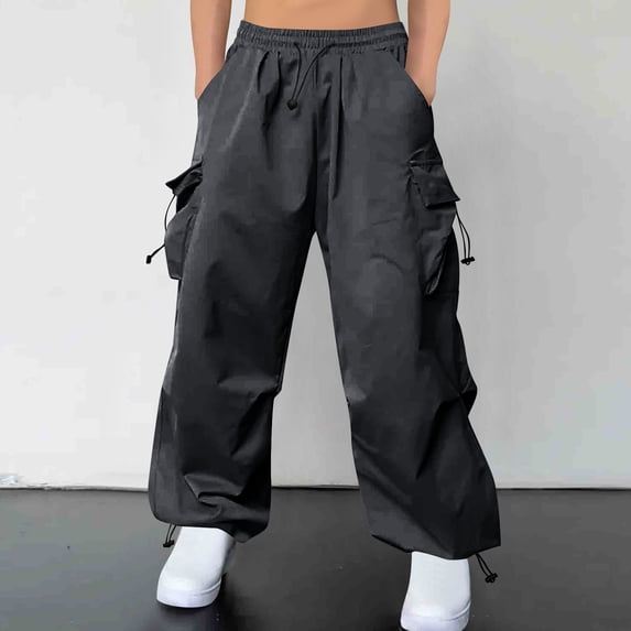 lkfuzj Men's Summer Cotton Spandex Quick-Dry Work Pants, High Waist Wide Leg Casual Sports Shorts with Elastic Drawstring & 6 Pockets for Outdoor Hiking Travel