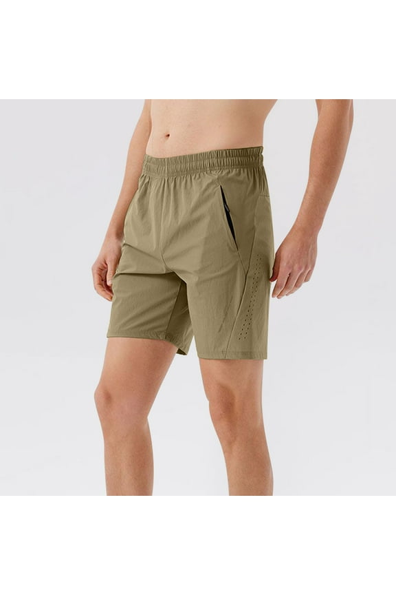 Men's Summer Lightweight Breathable Polyester Spandex Sports Shorts with Mesh Lining Pockets Elastic Waist for Running Gym Swimming Outdoor