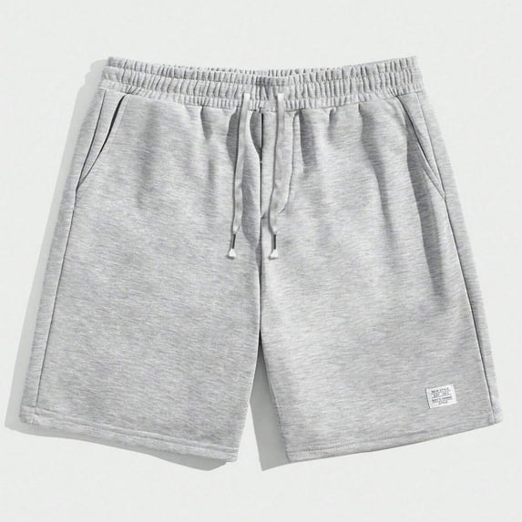 lkfuzj Men's Summer Polyester Sports Shorts with Elastic Drawstring Waist & Side Pockets, Breathable Lightweight Design for Running Gym Beach Activities, Casual Quick-Dry Active Wear