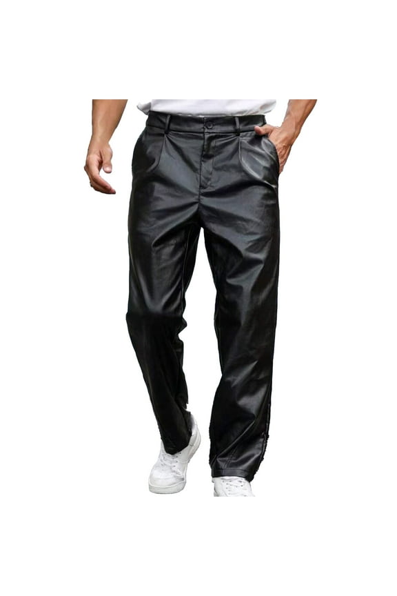 Men's Windproof Leather Pants | Multi-Scene Synthetic Leather Autumn Winter Trousers