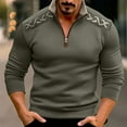 thumbnail image 1 of lkfuzj Mens Athletic Sweatshirts Jumper Sports Shirts Front Mid-zipper Stand-up Collar Long Sleeve Color Matching Fashion Sport Pullover Sweatshirts Mens Trendy Tops for Athletic Green, 1 of 6