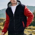 thumbnail image 1 of lkfuzj Mens Cargo Hoodies Fall Winter Casual Military Field Jacket Coat Solid Color Pockets Zipper Long Sleeve Hooded Outwear Coat Tops - Blue, 1 of 1