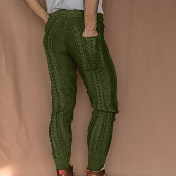 lkfuzj Mens Fashion Trousers Elastic Waist Lace-Up Knit Leg Sweatpants Lightweight Workout Cargo Sweatpants Athletic Pants Casual Joggers with Pocket Army Green