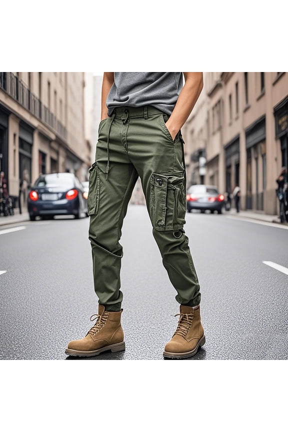 Mens Jeans Combat Trousers Stretch Slim Fit Denim Joggers Durable Combat Pants Gym Sweatpants Track Bottoms Outdoor Camping Hiking Outfits with Multiple Pockets