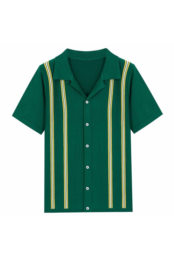 Mens Leisure Business Knit Casual Short Sleeve Classic Shirts Chic Summer Tops For Men Cool Summer Mens Tops Green